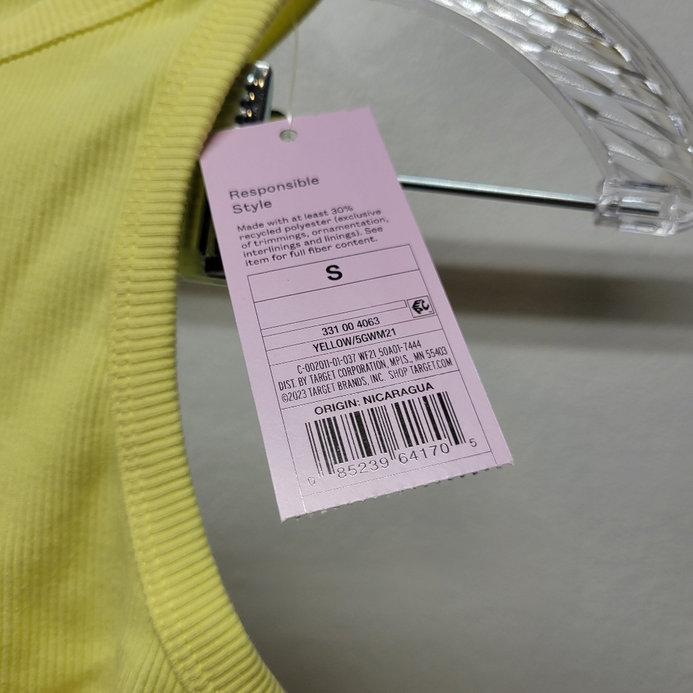 Wild Fabel Womens Crop Racer Back Tank Yellow Small Nwt Set Of 2 - Picture 2 of 4